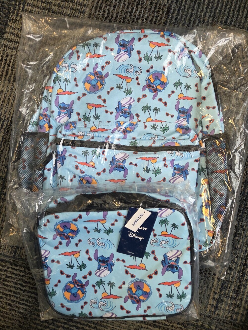 Disney's Stitch Backpack and lunch bag set--NWT-- Stitch character all over